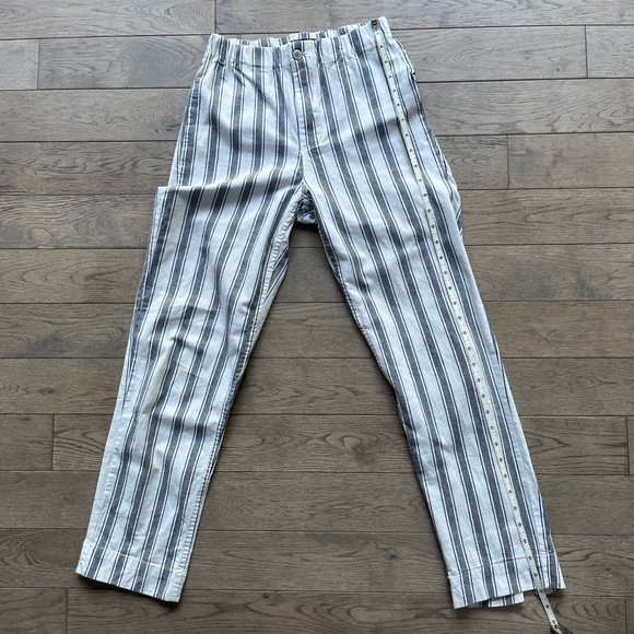 Brandy Melville White:Gray Striped Straight Leg Pants (one size) - Picture 9 of 9